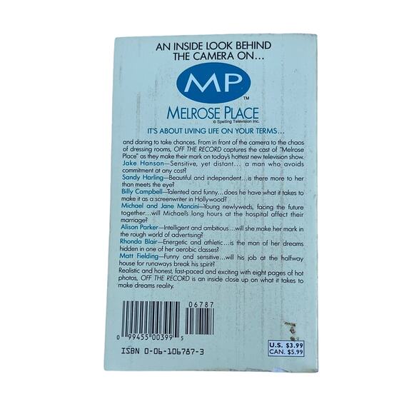 Melrose Place Off The Record First Edition Paperback Book 1992 90s Vintage VTG - Picture 2 of 4